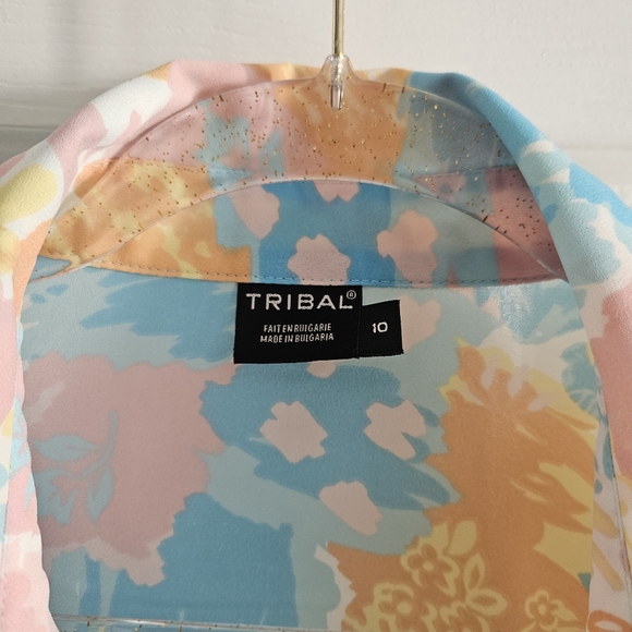 NWOT Tribal Pastel Floral Skirt + Blouse 2 Piece Set - Picture 6 of 15